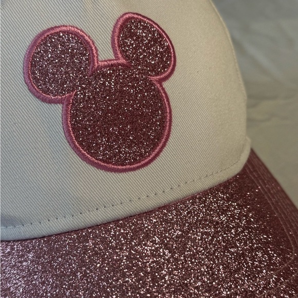Y2K Vintage Disney Mickey Mouse Hat Sparkly Glitter White OS - Picture 2 of 4